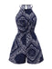 Dark Blue 1940s Paisley Drawstring Romper: timeless 1940s elegance she makes her own