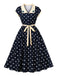 Dark Blue 1940s Vintage Swing Dress, vintage dress, retro fashion, rockabilly, pin-up fashion - perfect for women who love vintage and retro fashion