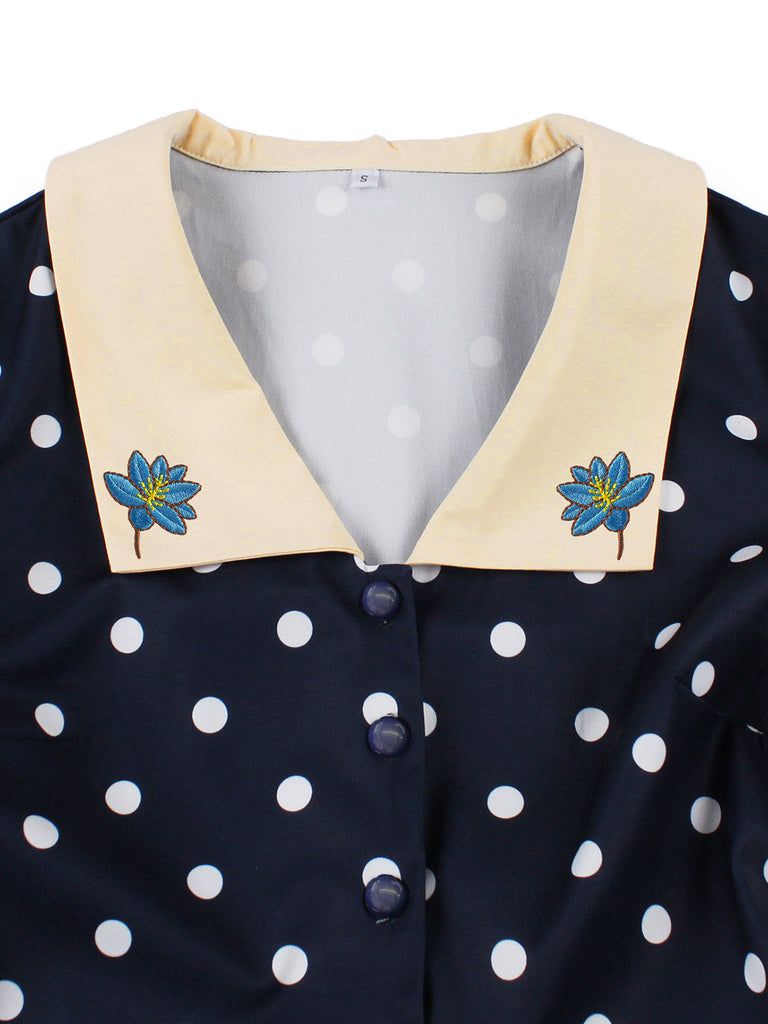 Dark Blue 1940s Vintage Swing Dress, vintage dress, retro fashion, rockabilly, pin-up fashion - perfect for women who love vintage and retro fashion