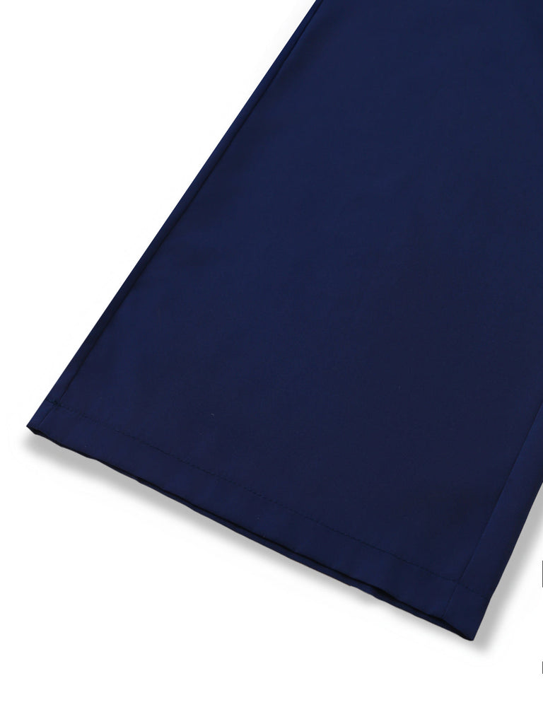 Dark Blue 1940s Wrap Style Wide Leg Jumpsuit 5