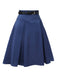 Dark Blue 1950s Solid High-Waist Pleated Skirt, vintage skirt, retro style - perfect for women who love vintage and retro fashion