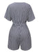 This Dark Blue 1950s V-Neck Pockets Stripes Romper whispers 1950s secrets to those who notice