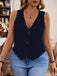 Dark Blue 1950s V-Neck Sleeveless Vest: timeless 1950s elegance she makes her own