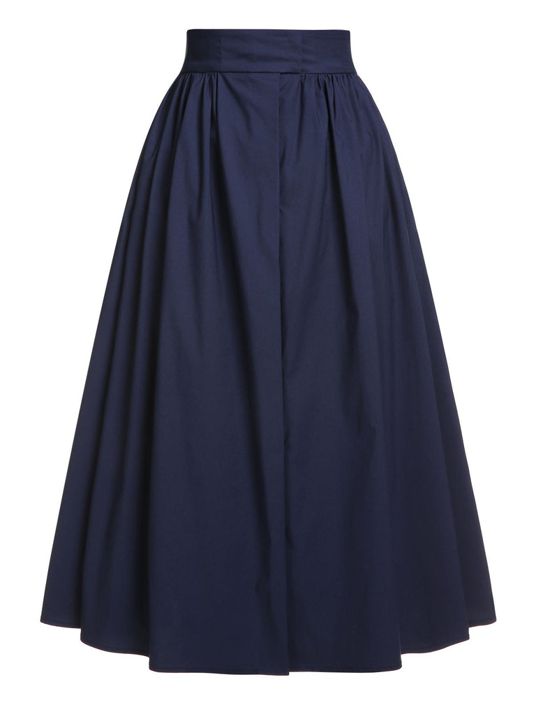 Dark Blue Gray 1960s Solid Umbrella Skirt, vintage skirt, retro style - perfect for women who love vintage and retro fashion
