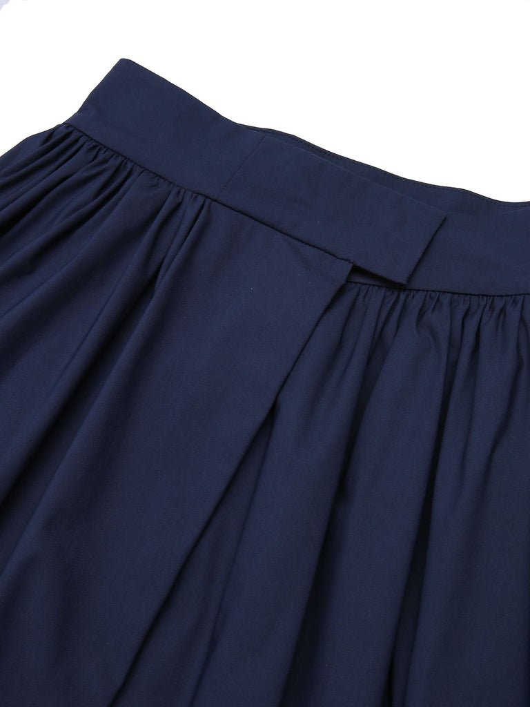 Dark Blue Gray 1960s Solid Umbrella Skirt, vintage skirt, retro style - perfect for women who love vintage and retro fashion