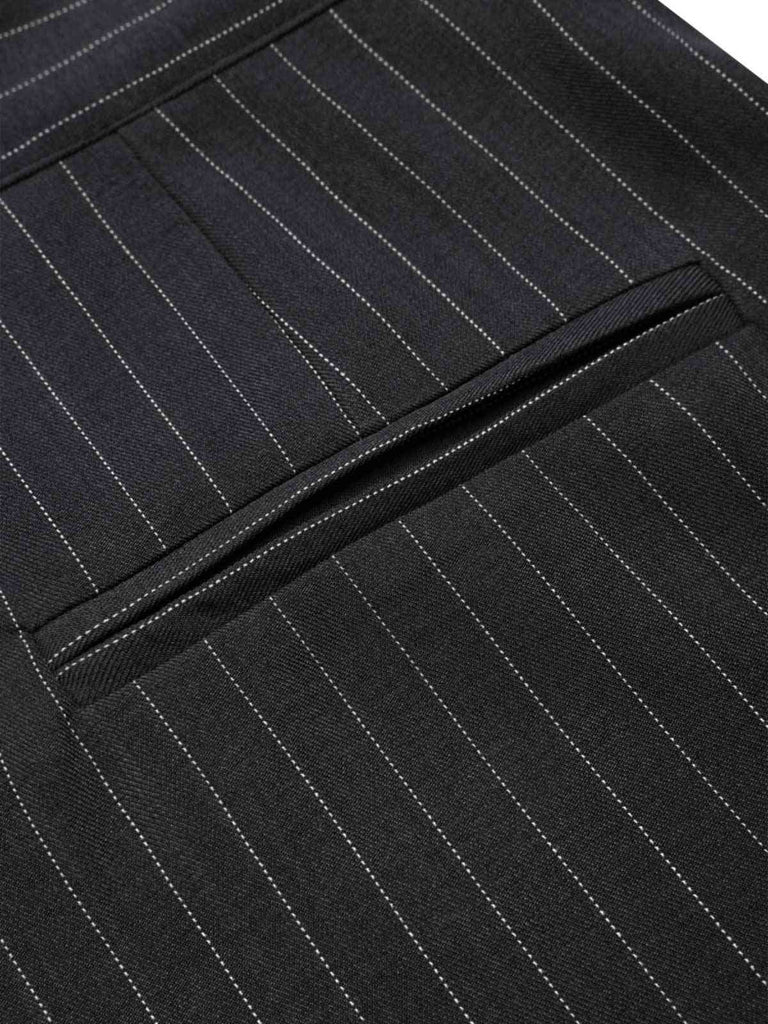 Dark Gray 1940s Pinstripes Wide-Leg Pants - vintage fashion, retro style for vintage lovers