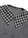 Dark Gray 1950s Lapel Rolled Sleeve Plaid Short Coat, vintage coat, retro outerwear - perfect for women who love vintage and retro fashion