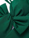 Dark Green 1940s Bow Spaghetti Strap Swimsuit — because 1940s glamour never goes out of style