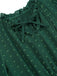 Dark Green 1940s Lantern Sleeve Ruffles Dress — the kind of 1940s dress that makes strangers smile