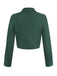 Dark Green 1940s Lapel Button Cropped Blazer — 1940s style that speaks before she does