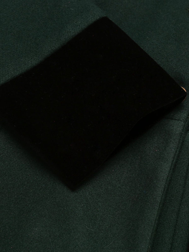 Dark Green 1940s Solid Button Coat: timeless style reimagined