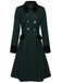 Dark Green 1940s Solid Button Coat — vintage elegance for the modern woman