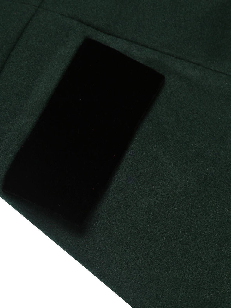 Dark Green 1940s Solid Button Coat - vintage fashion, retro style