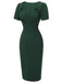 Dark Green 1940s Solid Wrap Dress: timeless style reimagined