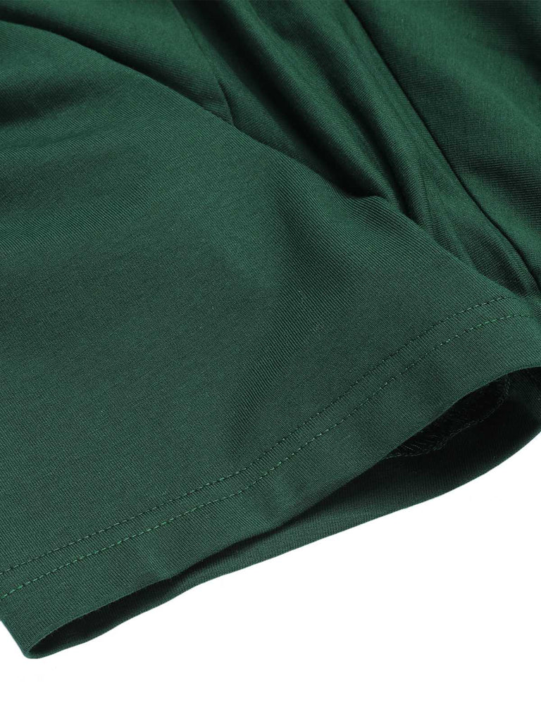 Dark Green 1940s Solid Wrap Dress — vintage elegance for the modern woman