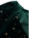 Dark Green 1940s V-Neck Star Velvet Dress - vintage dress, retro fashion