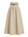 Dark Khaki 1940s Solid Button Belt Pleated Skirt - vintage skirt, retro style