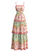 Dark Pink 1930s Floral Tiered Maxi Dress: beautiful vintage dress, retro fashion, elegant style with timeless appeal