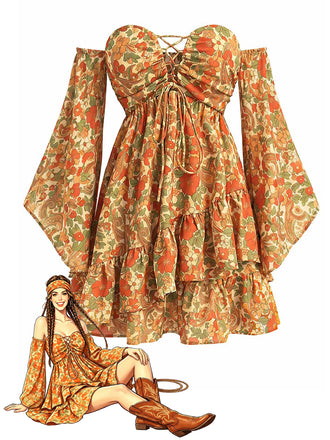[Pre-Sale] Dark Yellow 1970s Vintage Retro Dress 3