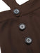 She finds her 1940s story in this Deep Brown 1940s Buttons Overalls Shorts