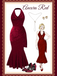 She slips into this Deep Red 1930s Glitter Cowl Neck Mermaid Dress and suddenly it's a 1930s daydream