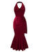 Deep Red 1930s Glitter Cowl Neck Mermaid Dress: where 1930s romance meets her modern spirit