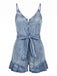 Denim-1950s-Vintage-Buttoned-Tie-Waist-Ruffle-Romper, vintage, retro, romper