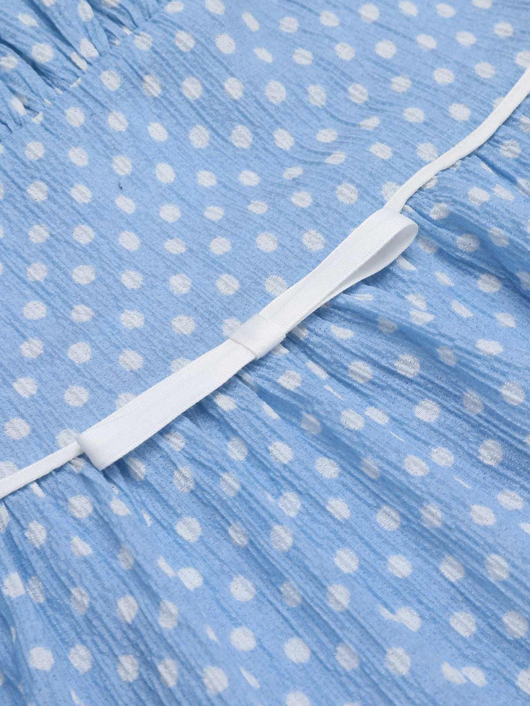 2PCS Polka Dot Ivory Pencil Dress & Sky Blue Strap Dress - vintage dress, retro fashion