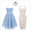 2PCS Polka Dot Ivory Pencil Dress & Sky Blue Strap Dress - vintage dress, retro fashion