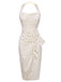 2PCS Polka Dot Ivory Pencil Dress & Sky Blue Strap Dress - vintage dress, retro fashion