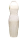 2PCS Polka Dot Ivory Pencil Dress & Sky Blue Strap Dress - vintage dress, retro fashion