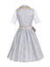3PCS Gray 1950s Ethnic Floral Lace Top & Lace-Up Dress - vintage dress, retro fashion, rockabilly