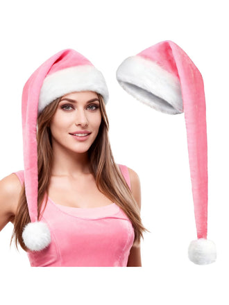Extended Length Fluffy Christmas Hat - vintage fashion, retro style