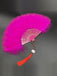 Fluffy Feather Pendants Folding Hand Fan - vintage fashion, retro style