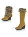 Frosted Leather Wedge Heel Knee High Boots — vintage style that transcends decades