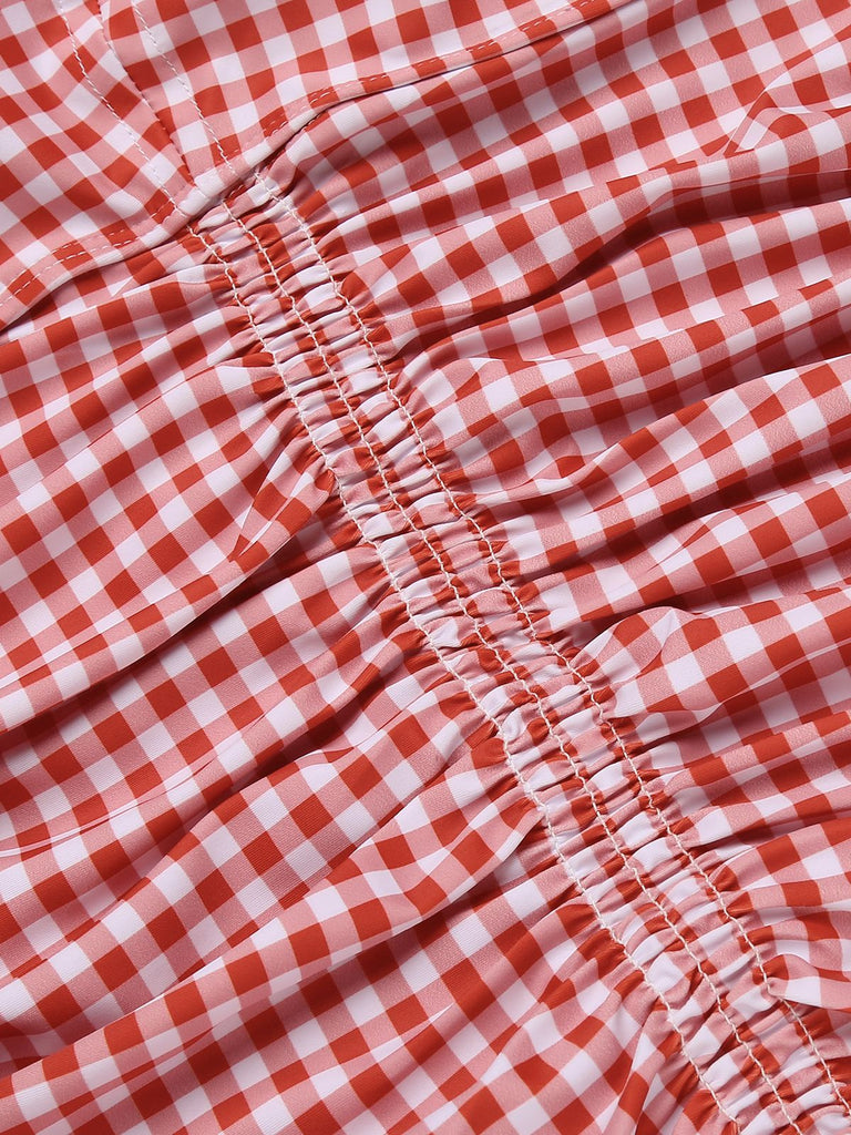 Gingham 1950s Halter Bowknot One-piece Swimsuit — 1950s poolside glamour meets sun-drenched confidence