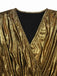 Gold 1930s Metallic Fabric V-Neck Jumpsuit - vintage jumpsuit, retro fashion, glamorous gold