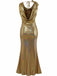 Gold 1930s Metallic Textured Bow Cowl Neck Dress - vintage dress, retro fashion, elegant red