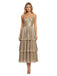 Gold 1930s Metallic Tiered Spaghetti Strap Dress - vintage dress, retro fashion, elegant red