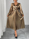 Gold 1940s Vintage Classic Dress