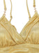 Gold 1980s Ruched Pearl Straps One-Piece Swimsuit - vintage swimsuit, pin-up style, glamorous gold