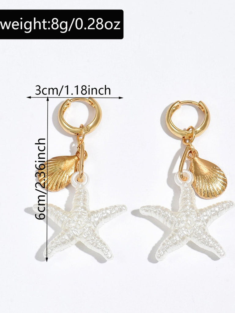 Gold Vacation Style Starfish Earrings | vintage fashion, retro style, classic elegance - perfect for retro fashion enthusiasts