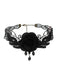 Gothic 3D & Embroidered Lace Choker Necklace - vintage fashion, retro style, elegant red