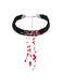 Gothic Multi-Layered Beaded Blooddrop Pendant Necklace - vintage fashion, retro style, elegant red