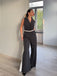 She finds her 1940s story in this Gray 1940s V-Neck Lapel Lace-Patchwork Jumpsuit