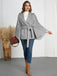 Gray 1950s Solid Notched Collar Belted Cloak Coat - vintage fashion, retro style