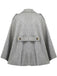 Gray 1950s Solid Notched Collar Belted Cloak Coat - vintage fashion, retro style