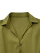 Green 1930s Lapel Single-Breasted Slit Shirt Dress - vintage dress, retro fashion