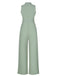 Green 1930s Shirt Collar Belted Jumpsuit, vintage romper, retro jumpsuit - perfect for women who love vintage and retro fashion