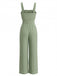 Green 1930s Square Neck Belt Wide Leg Cami Jumpsuit, vintage romper, retro jumpsuit - perfect for women who love vintage and retro fashion